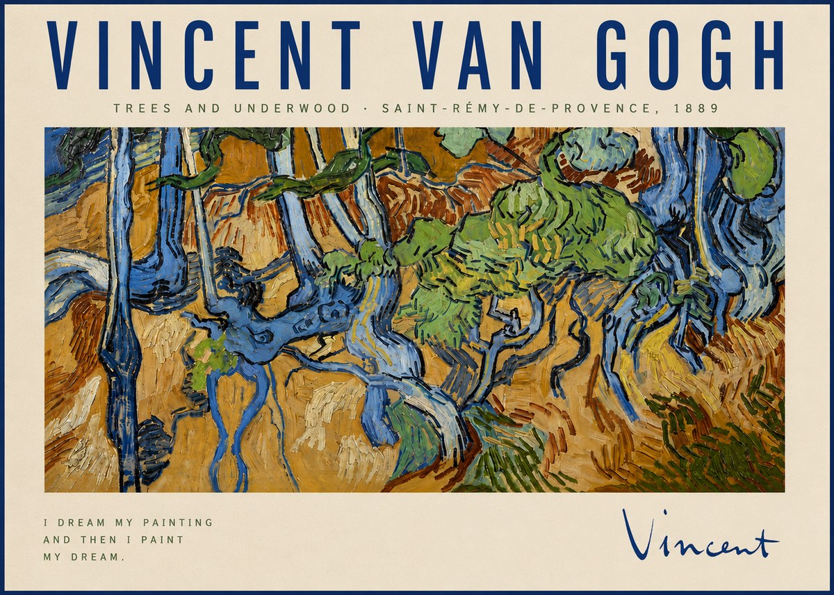 Van Gogh Trees and Underwood No4 - Juliste