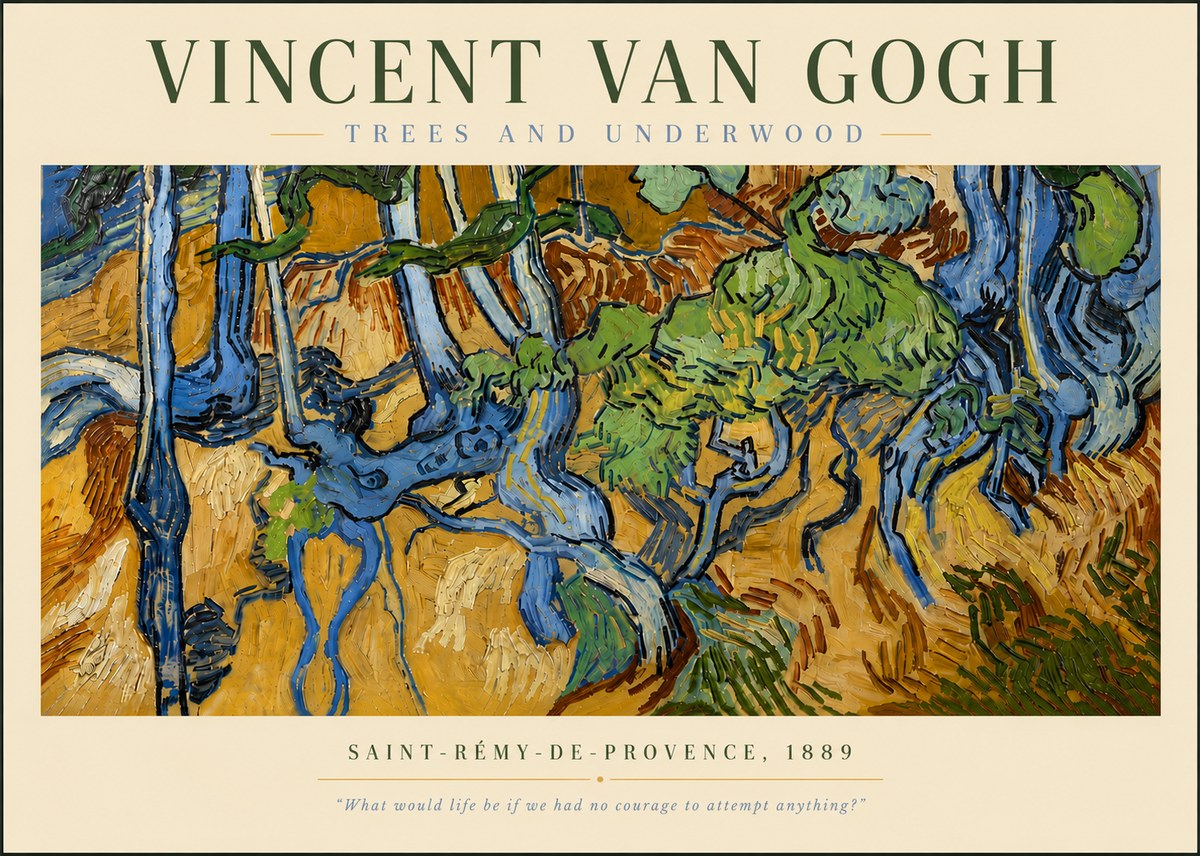 Van Gogh Trees and Underwood No5 - Juliste