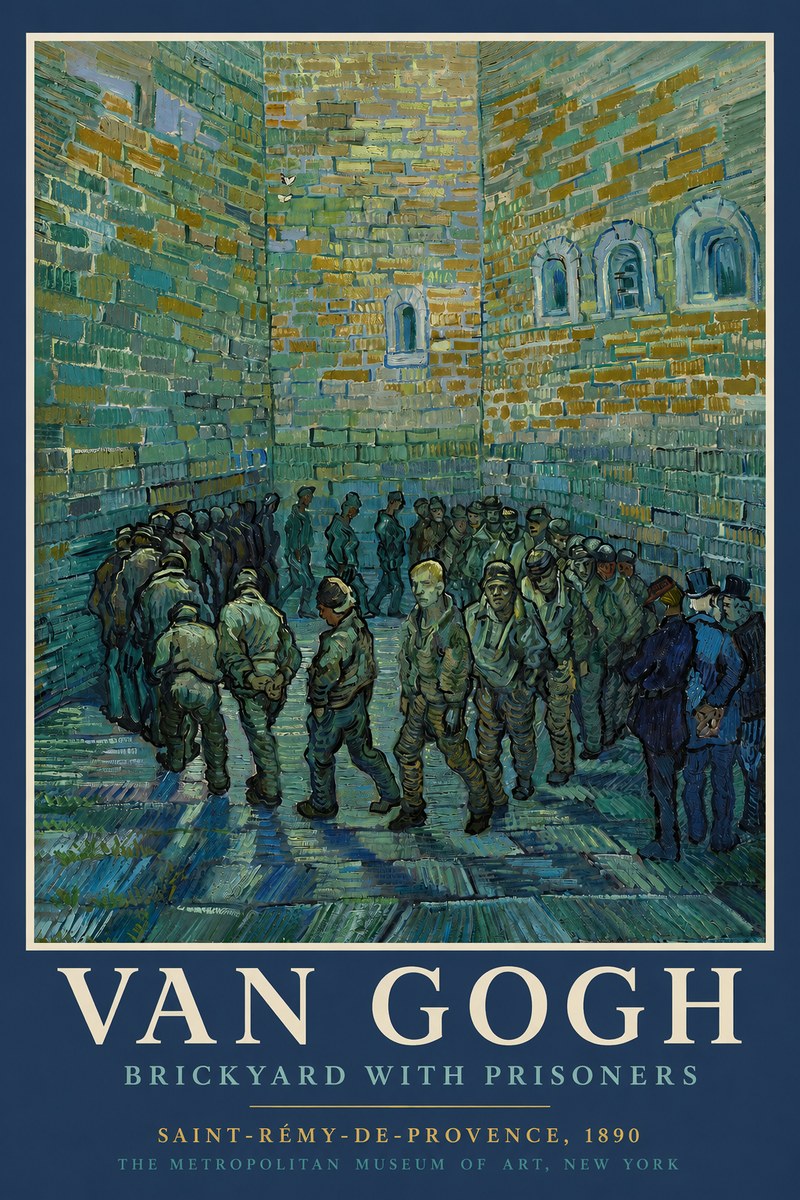 Van Gogh Brickyard with Prisoners No2 - Juliste