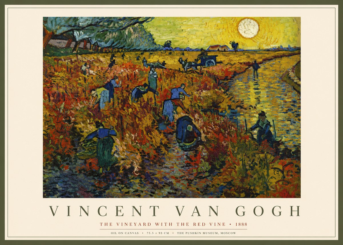 Van Gogh The Vineyard with the Red Vine No2 - Juliste