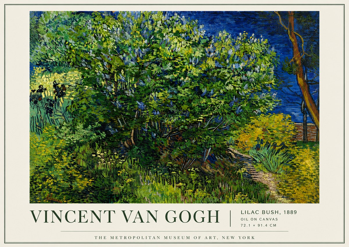 Van Gogh Lilac Bush No5 - Juliste