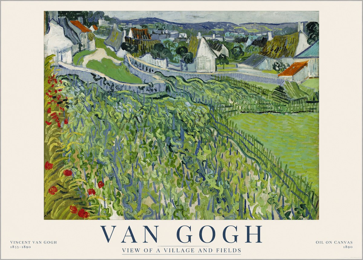 Van Gogh View of a Village and Fields No1 - Juliste