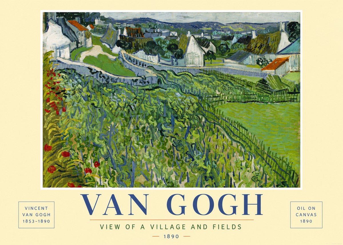 Van Gogh View of a Village and Fields No6 - Juliste