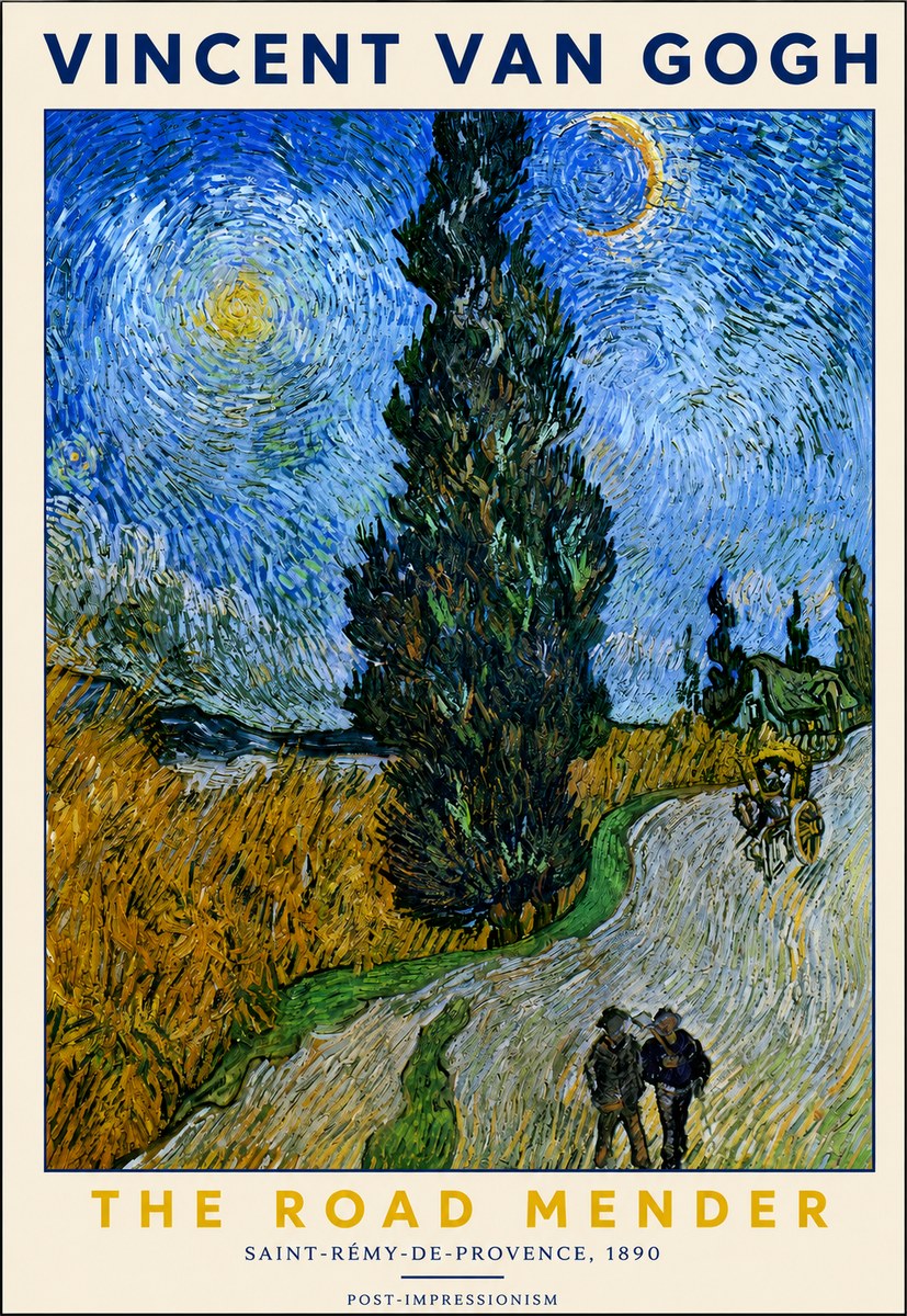 Van Gogh The Road Mender II No2 - Juliste