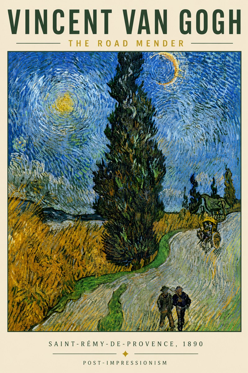 Van Gogh The Road Mender II No6 - Juliste