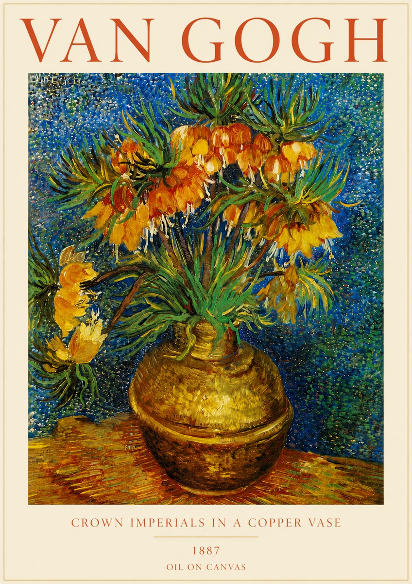 Van Gogh Crown Imperials in a Copper Vase No5 - Juliste