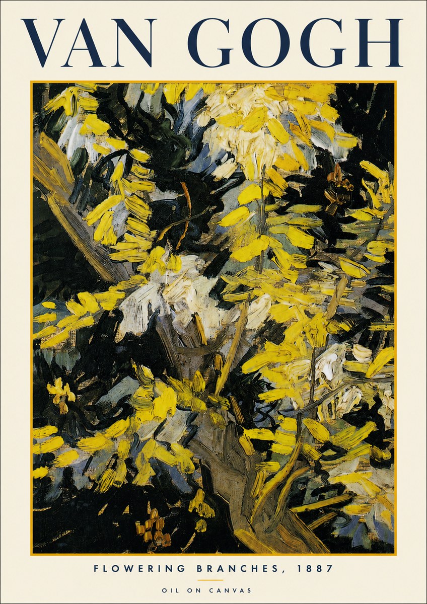 Van Gogh Flowering Branches, 1887 No3 - Juliste