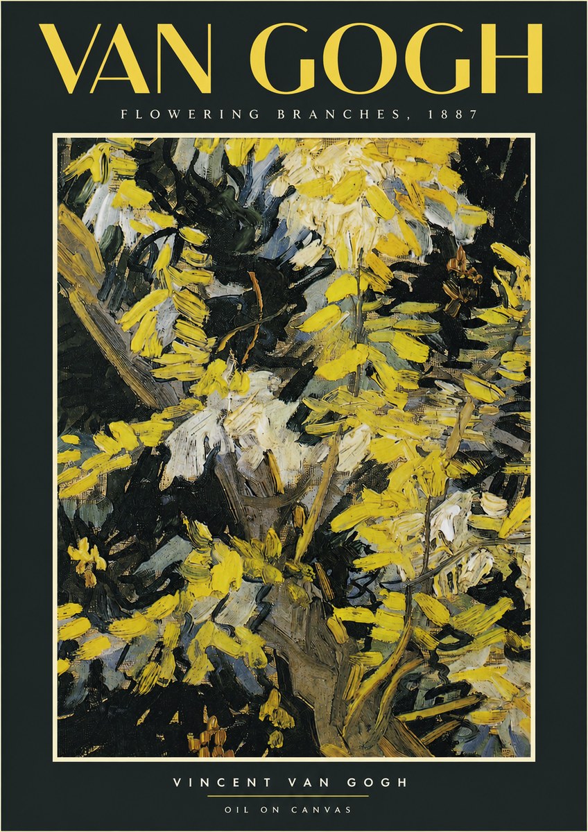 Van Gogh Flowering Branches, 1887 No4 - Juliste
