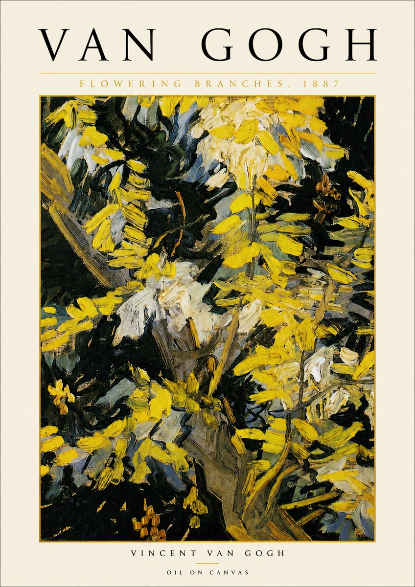 Van Gogh Flowering Branches, 1887 No5 - Juliste