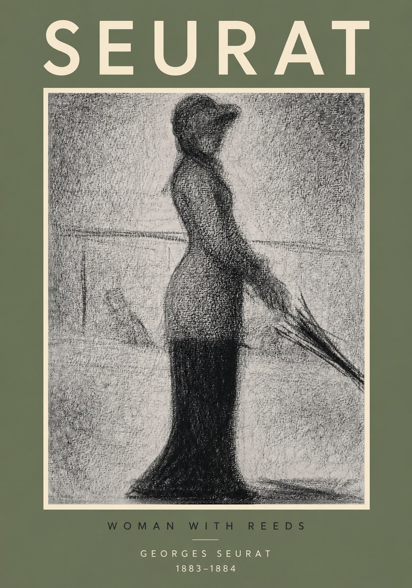 Seurat Woman with Reeds No2 - Juliste