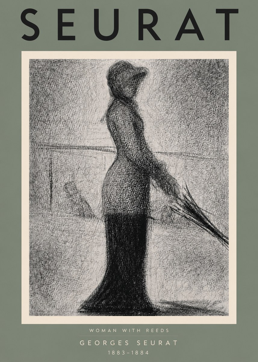 Seurat Woman with Reeds No4 - Juliste