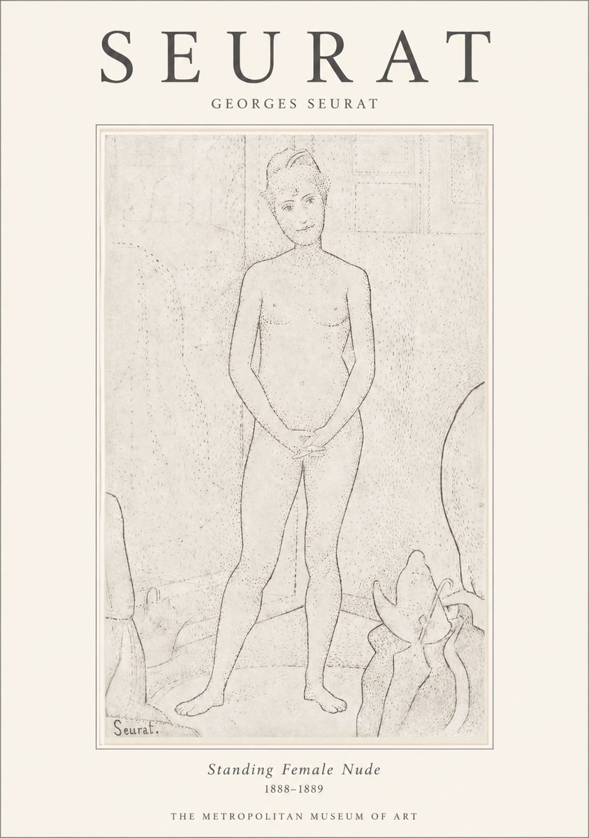 Seurat Standing Female Nude No1 - Juliste