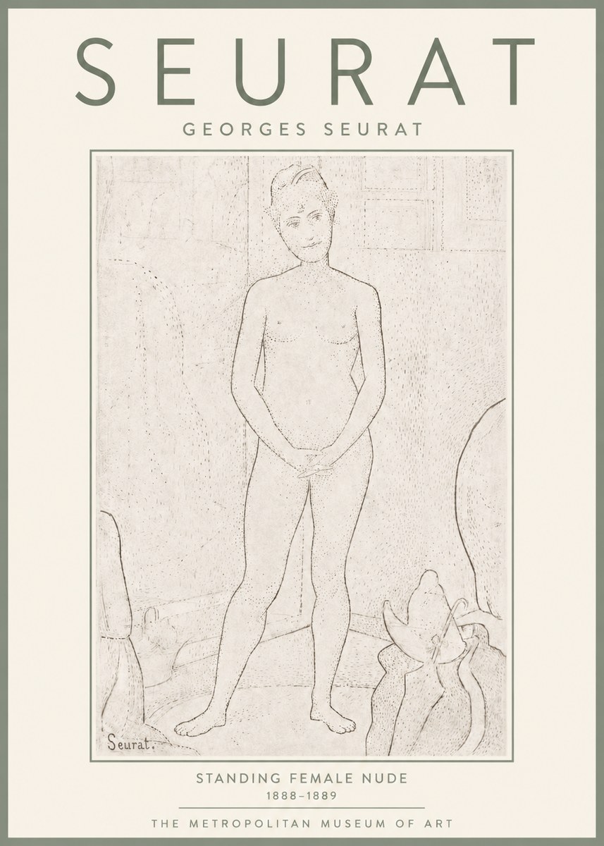 Seurat Standing Female Nude No4 - Juliste