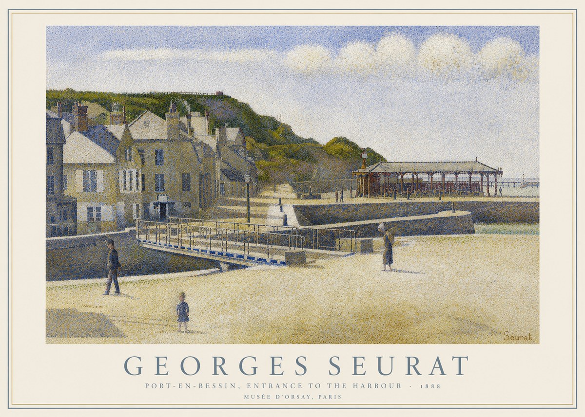 Seurat Port-en-bessin, Entrance to the Harbour, 1888 No3 - Juliste