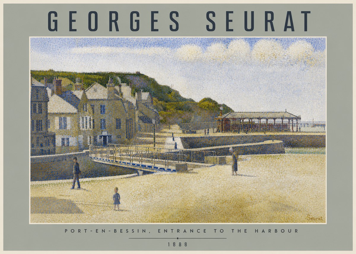 Seurat Port-en-bessin, Entrance to the Harbour, 1888 No4 - Juliste