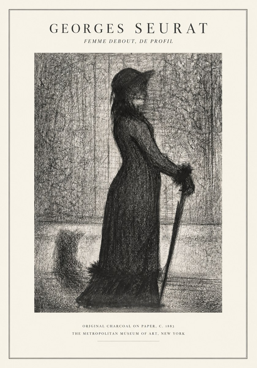 Seurat Femme Debout, De Profil No1 - Juliste