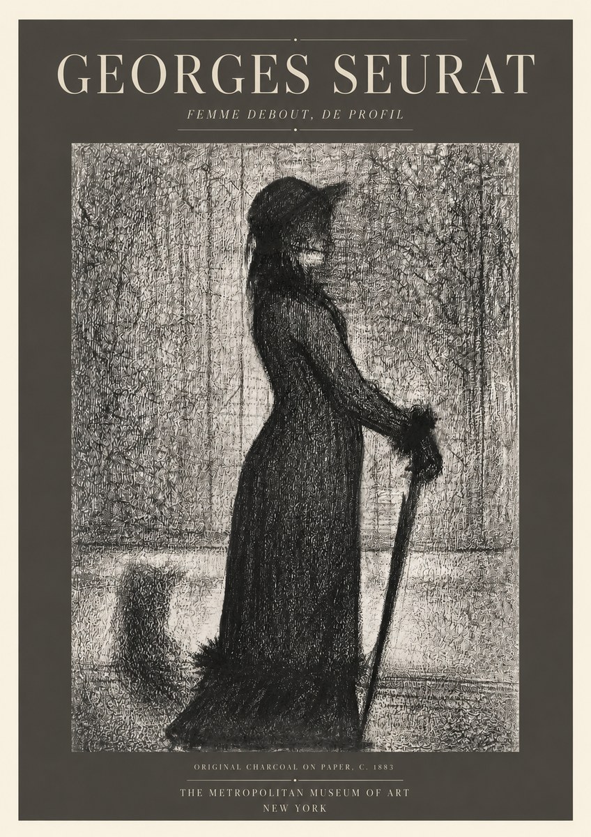 Seurat Femme Debout, De Profil No3 - Juliste