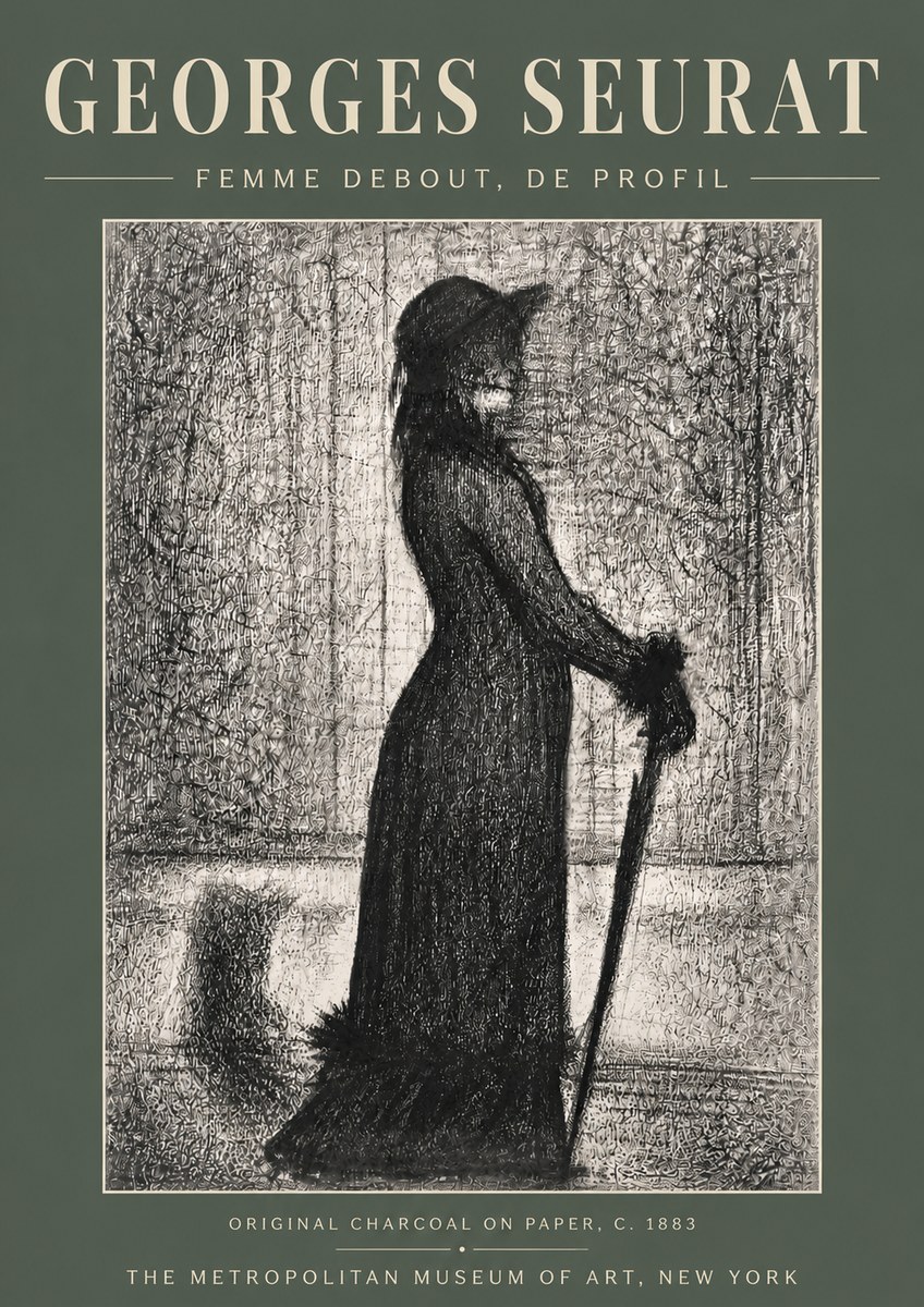 Seurat Femme Debout, De Profil No5 - Juliste