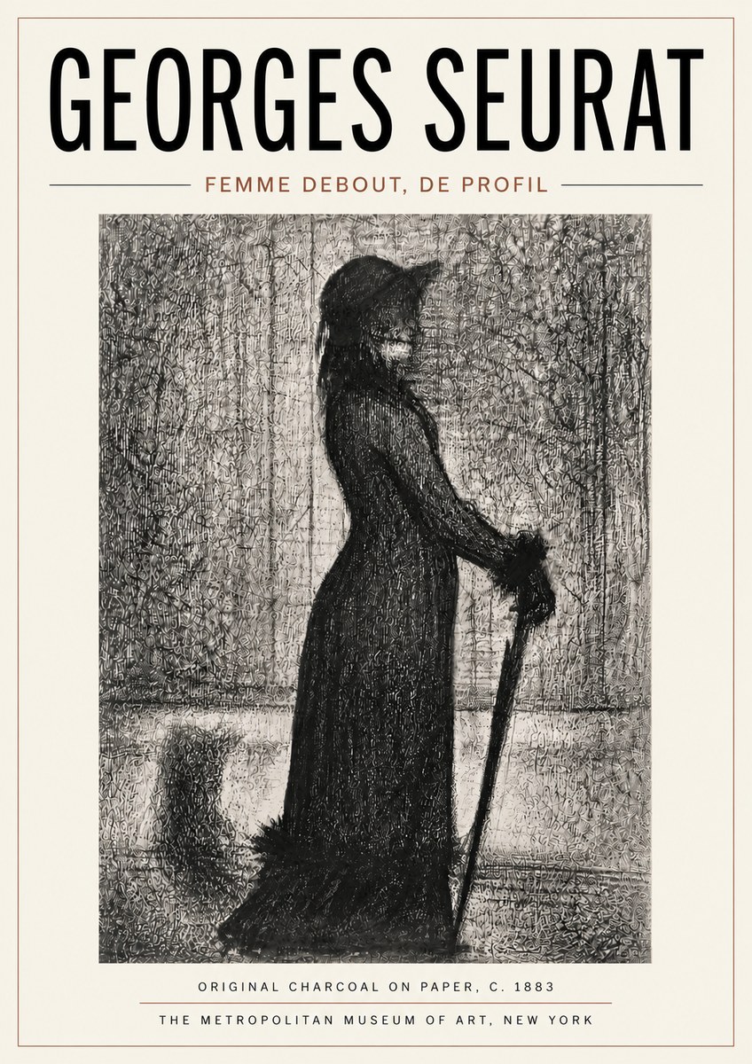 Seurat Femme Debout, De Profil No6 - Juliste