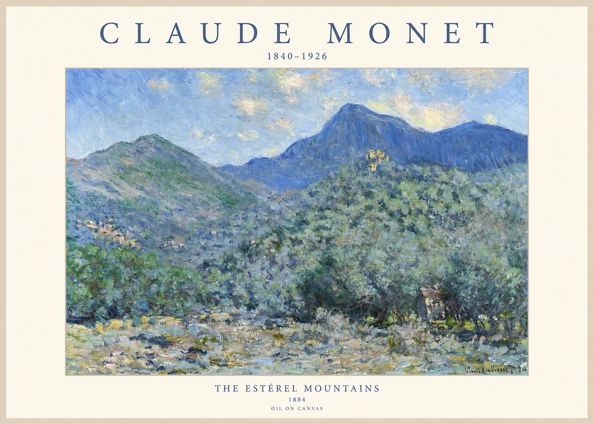 Monet The Estérel Mountains No1 - Juliste