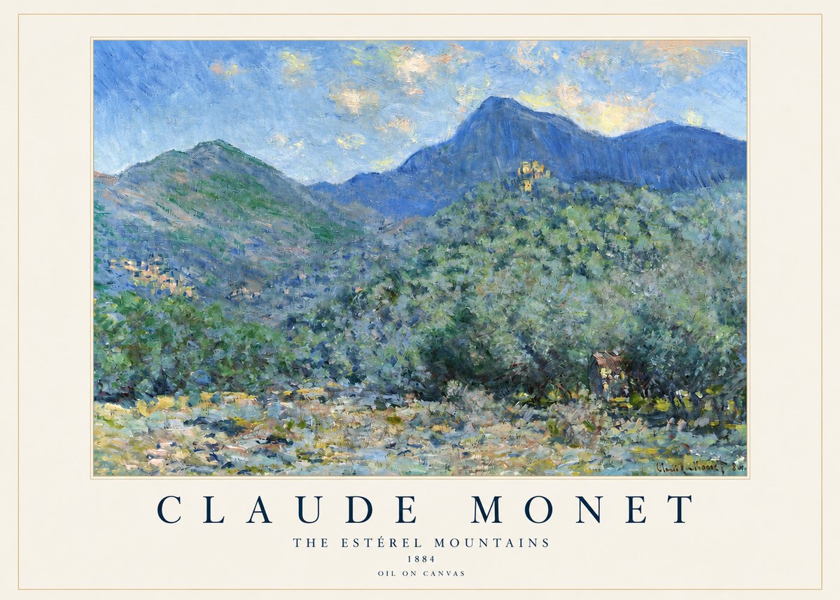 Monet The Estérel Mountains No2 - Juliste