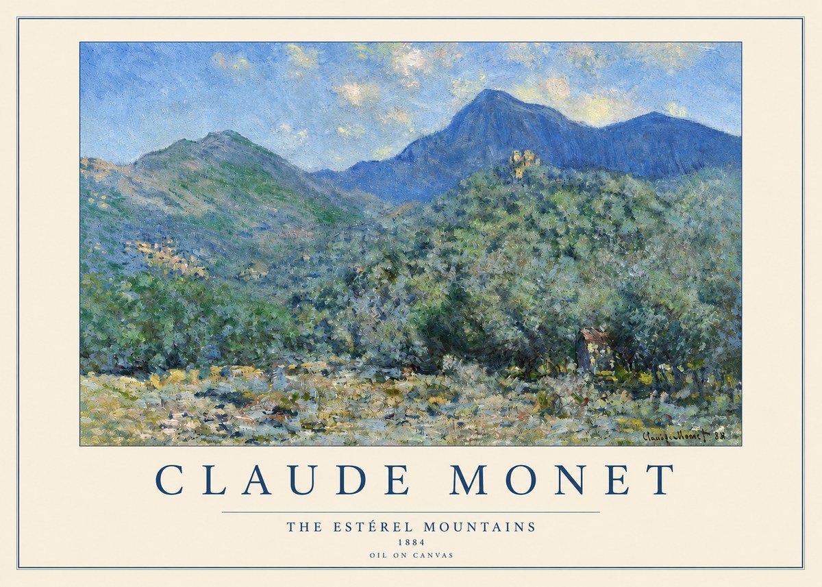 Monet The Estérel Mountains No3 - Juliste