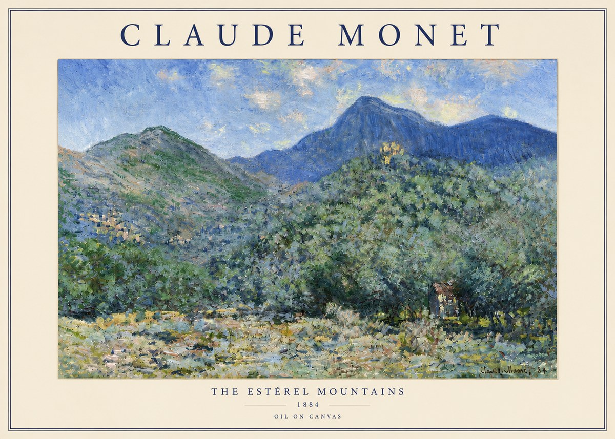Monet The Estérel Mountains No5 - Juliste