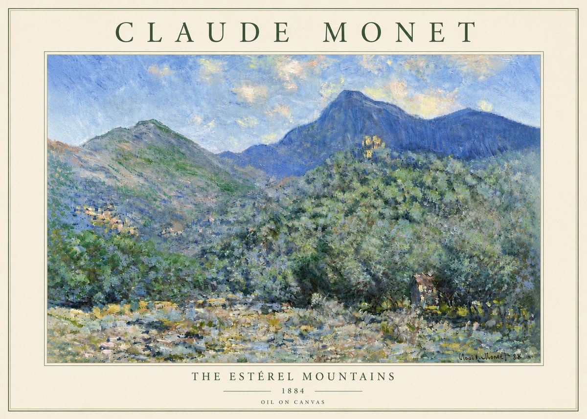 Monet The Estérel Mountains No6 - Juliste