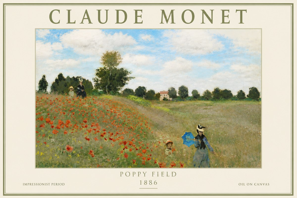 Monet Poppy Field No4 - Juliste