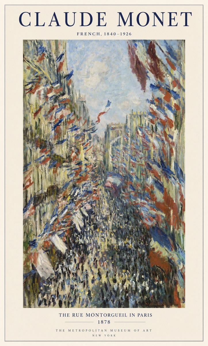 Monet The Rue Montorgueil in Paris No1 - Juliste