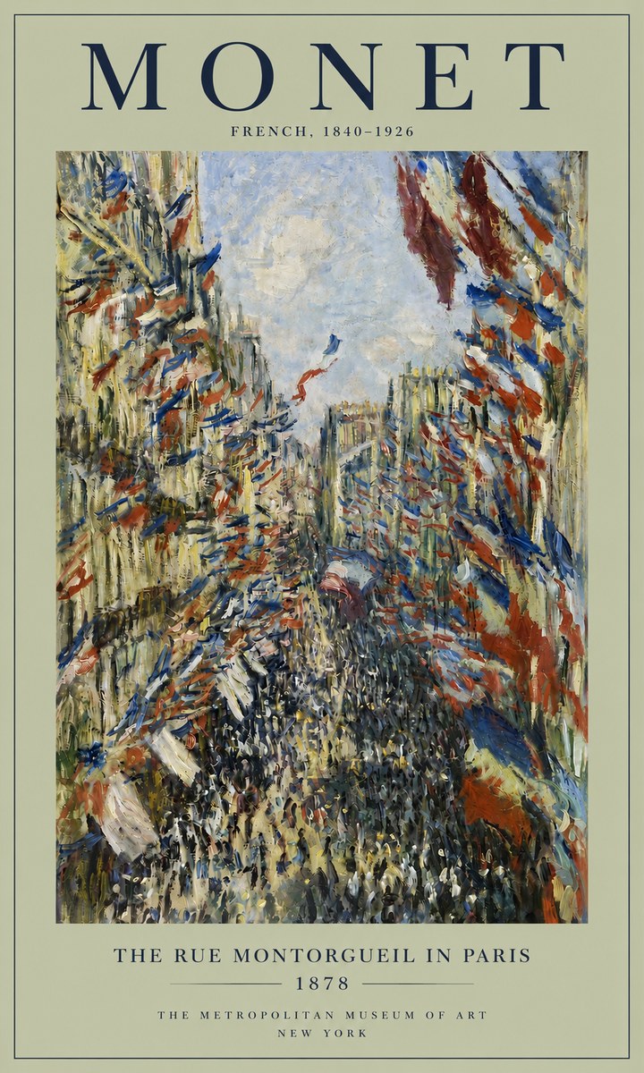 Monet The Rue Montorgueil in Paris No4 - Juliste