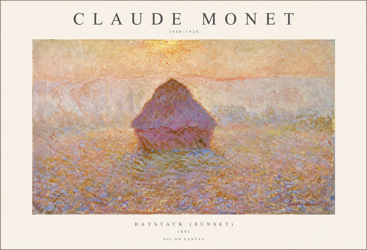 Monet Haystack (Sunset) No1 - Juliste