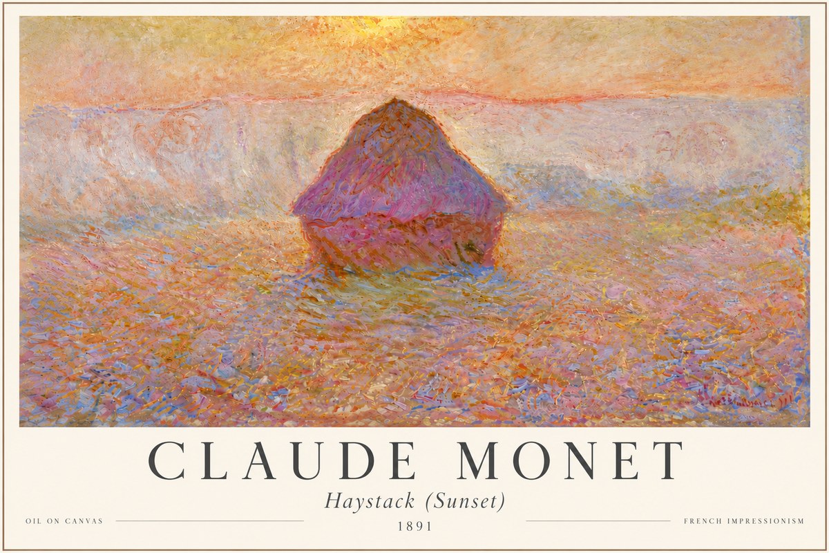 Monet Haystack (Sunset) No4 - Juliste