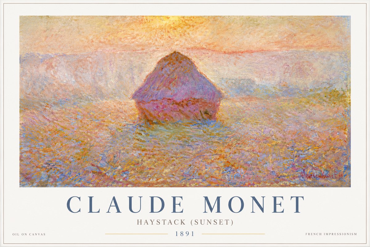 Monet Haystack (Sunset) No5 - Juliste