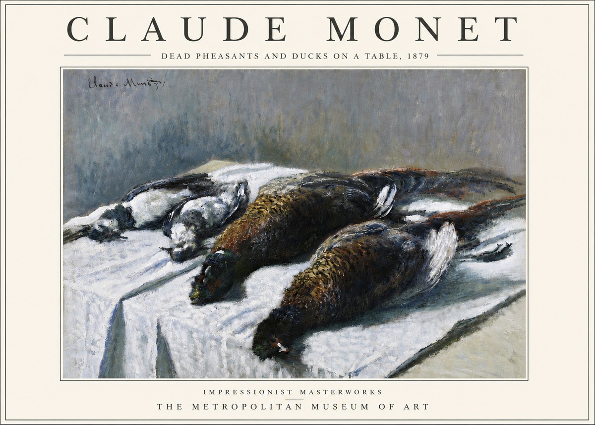 Monet Dead Pheasants and Ducks on a Table No4 - Juliste