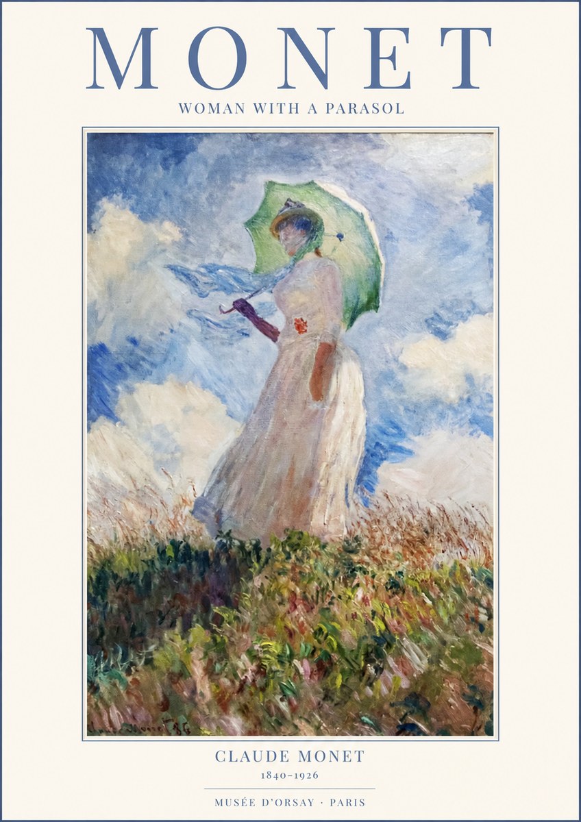 Monet Woman with a Parasol No1 - Juliste