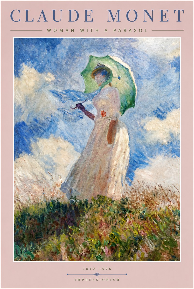 Monet Woman with a Parasol No5 - Juliste