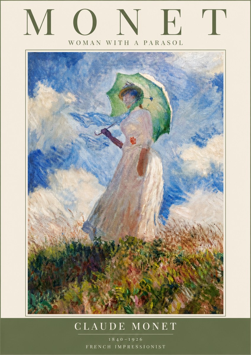 Monet Woman with a Parasol No6 - Juliste