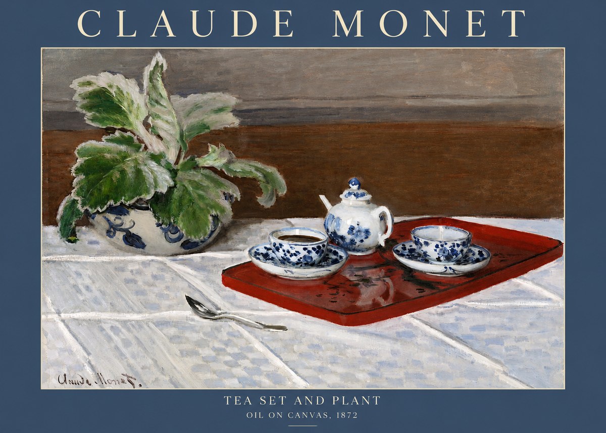 Monet Tea Set and Plant No2 - Juliste