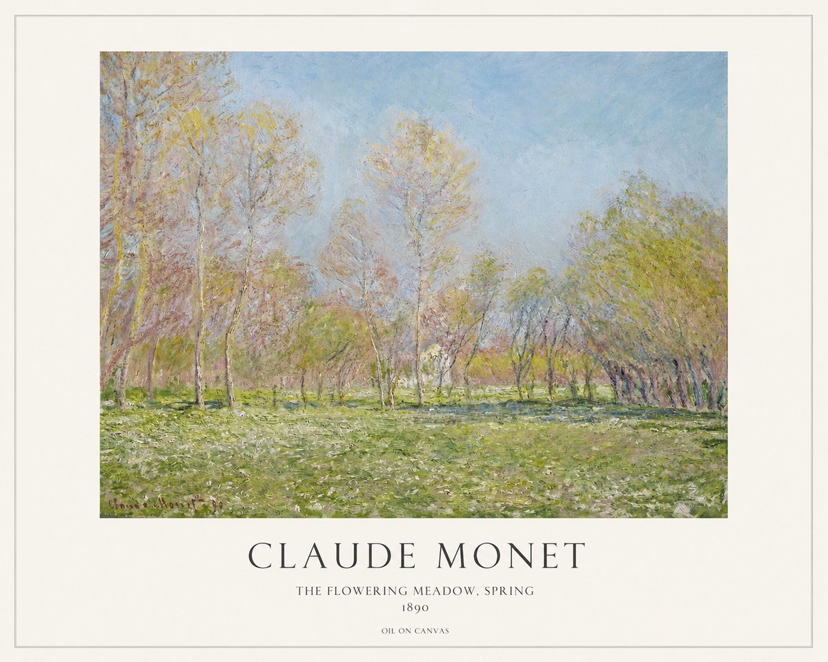 Monet The Flowering Meadow, Spring No1 - Juliste