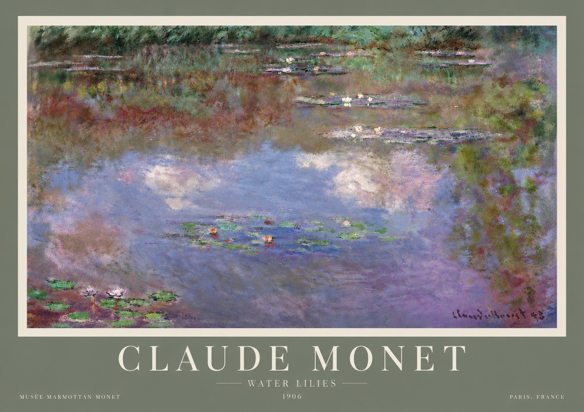 Monet Water Lilies VI No5 - Juliste