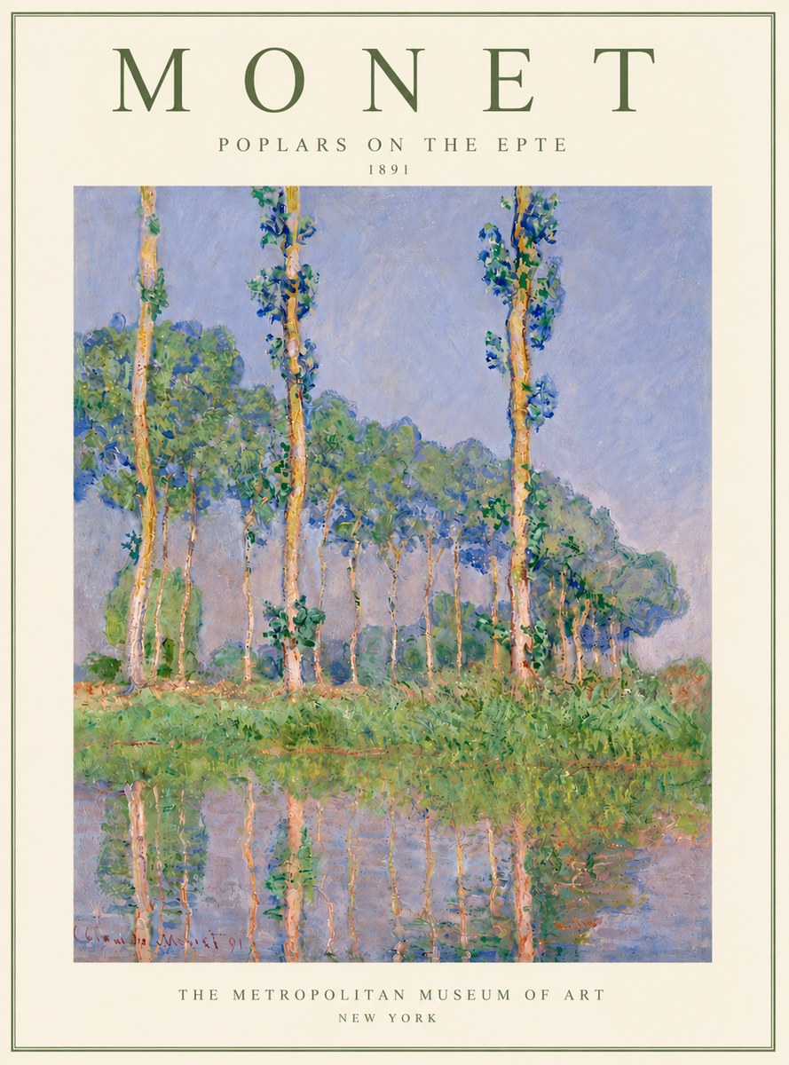 Monet Poplars on the Epte No4 - Juliste