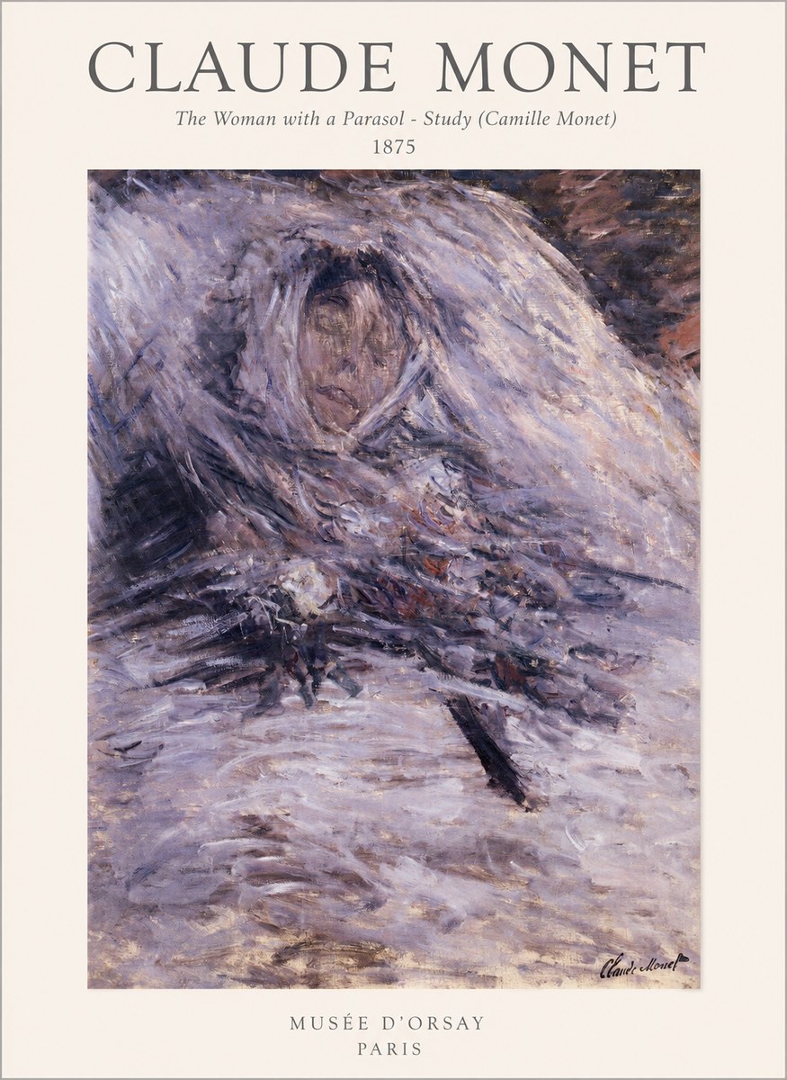 Monet The Woman with a Parasol - Study (Camille Monet) No1 - Juliste