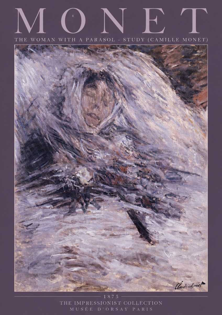 Monet The Woman with a Parasol - Study (Camille Monet) No2 - Juliste
