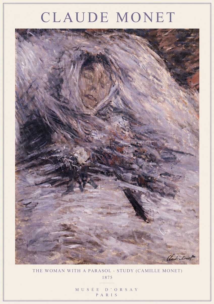 Monet The Woman with a Parasol - Study (Camille Monet) No3 - Juliste