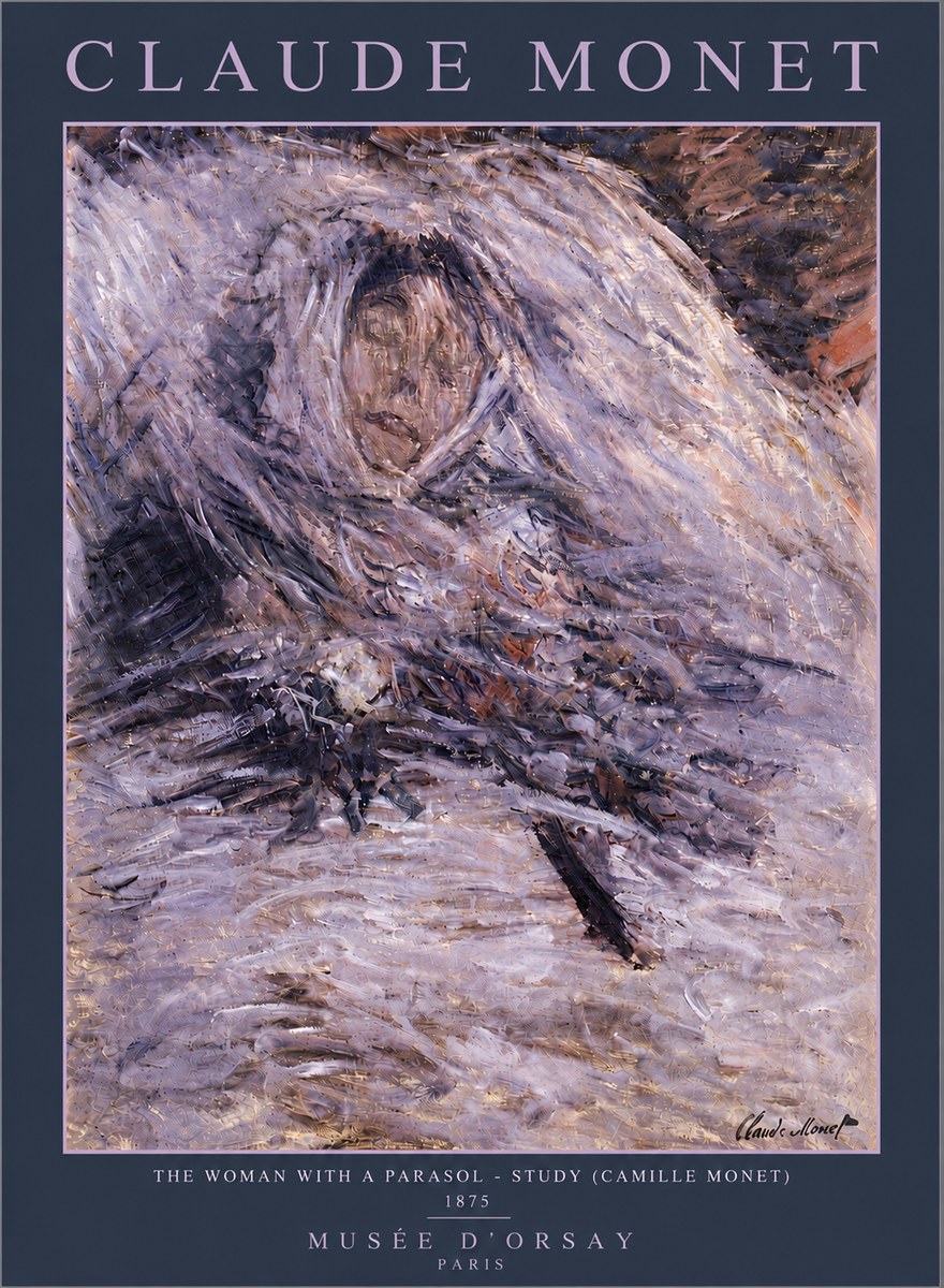 Monet The Woman with a Parasol - Study (Camille Monet) No5 - Juliste