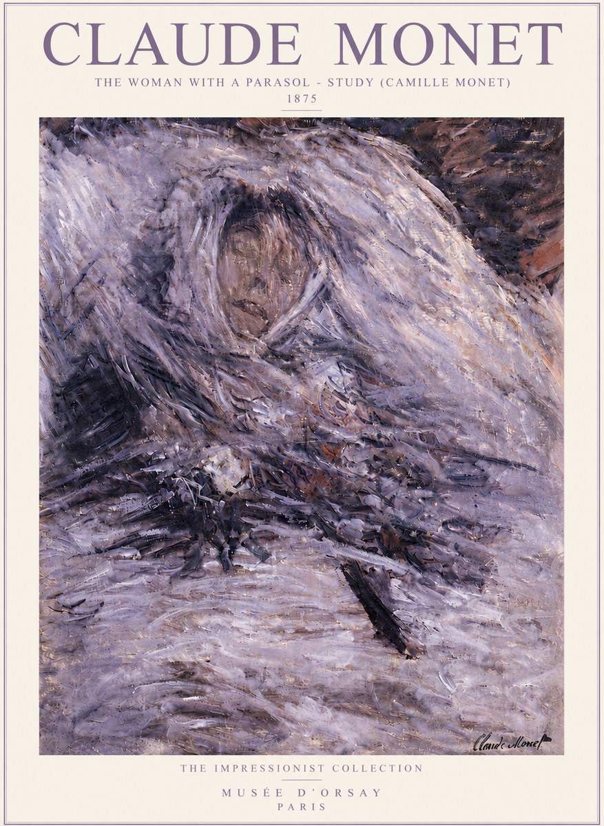 Monet The Woman with a Parasol - Study (Camille Monet) No6 - Juliste