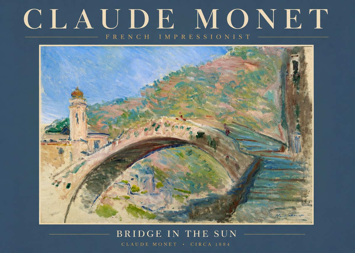 Monet Bridge in the Sun No2 - Juliste