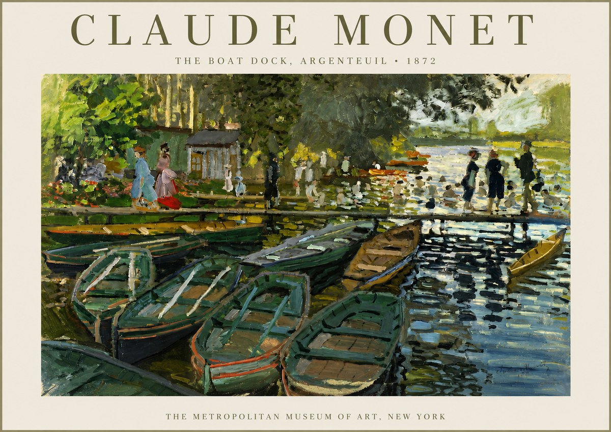 Monet The Boat Dock, Argenteuil No3 - Juliste