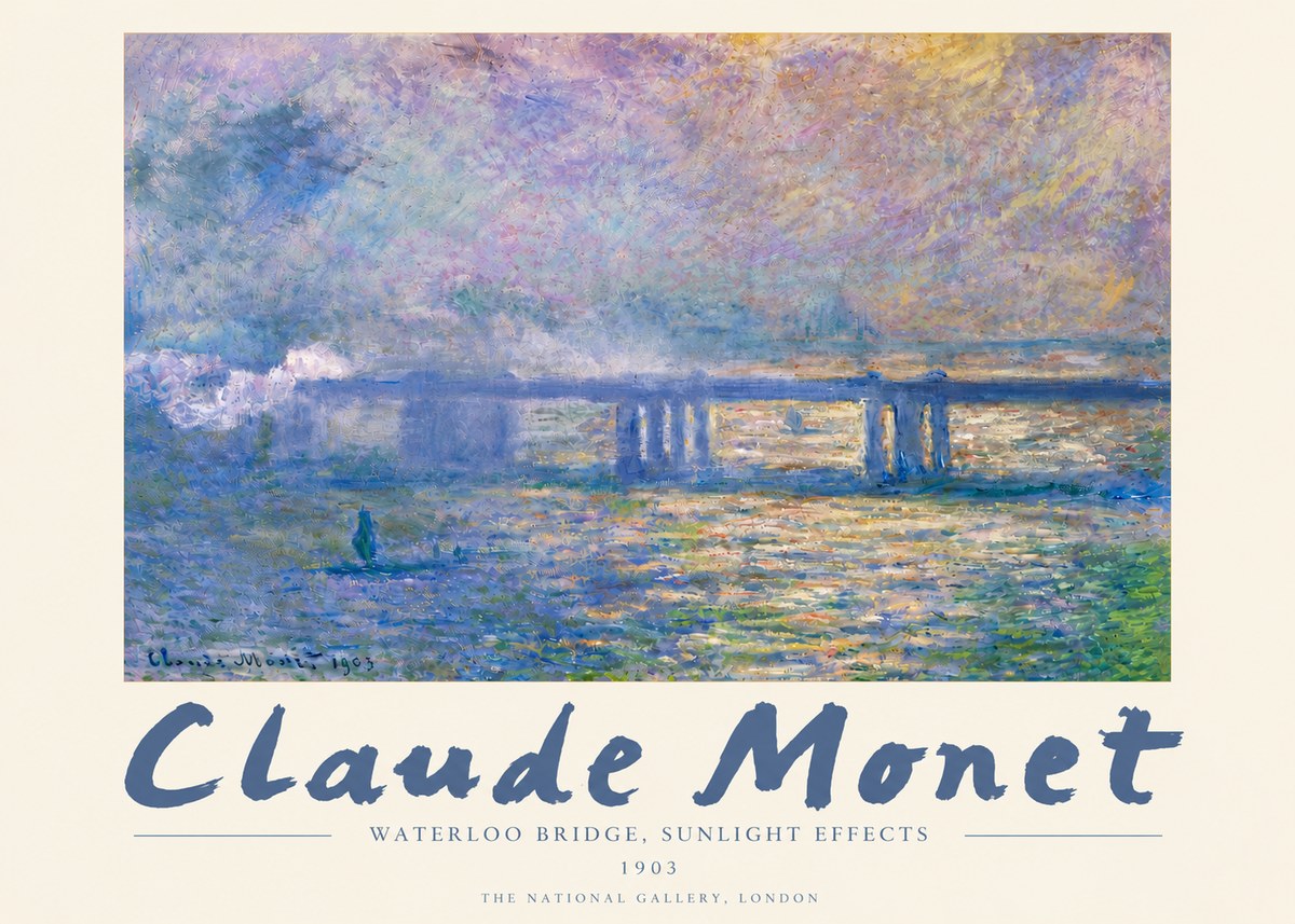 Monet Waterloo Bridge, Sunlight Effects No5 - Juliste